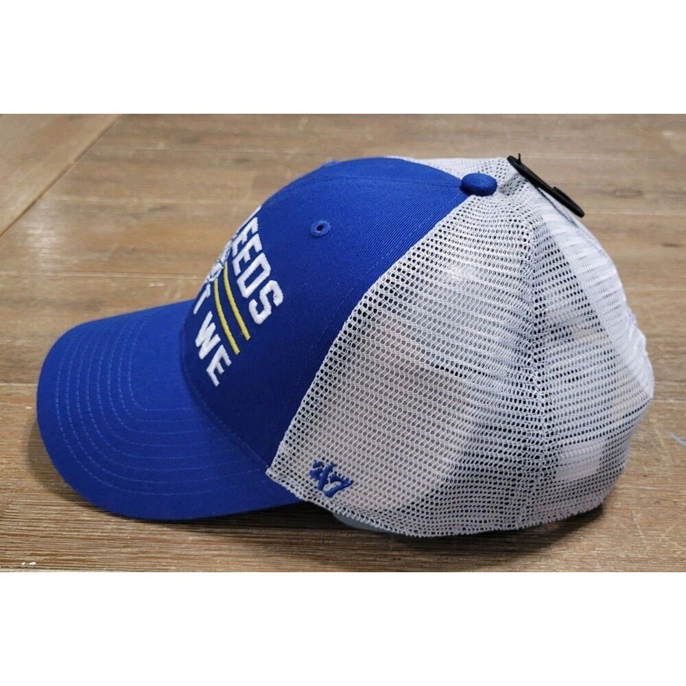 NEW Leeds United FC 47 Brand MVP Hat Snapback Cap Blue White ALL LEEDS AREN'T WE - Picture 2 of 7